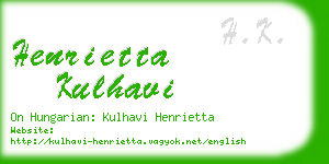 henrietta kulhavi business card